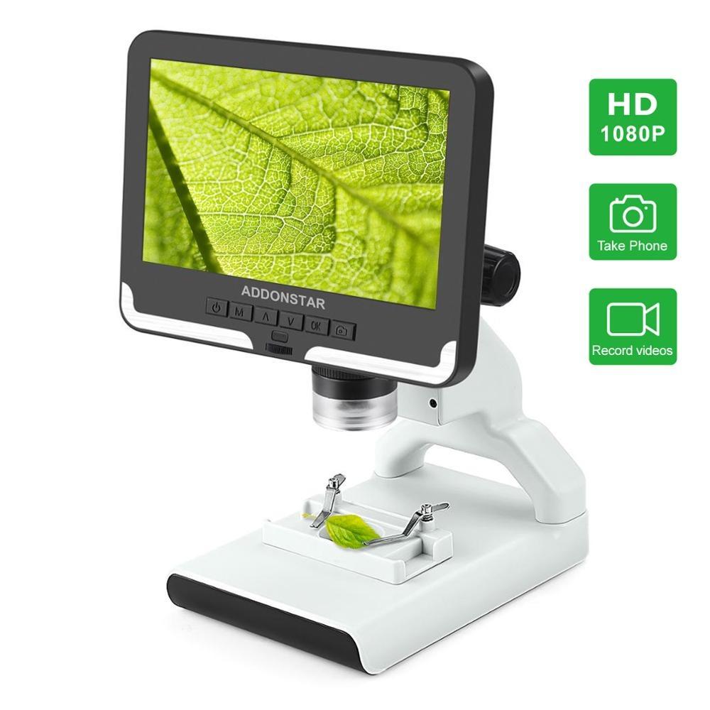 Andonstar AD210 Microscope numérique LCD 10,1 pour soudure, vue complète  pour les pièces d'erreur avec lumière, Microscope électronique 10,1