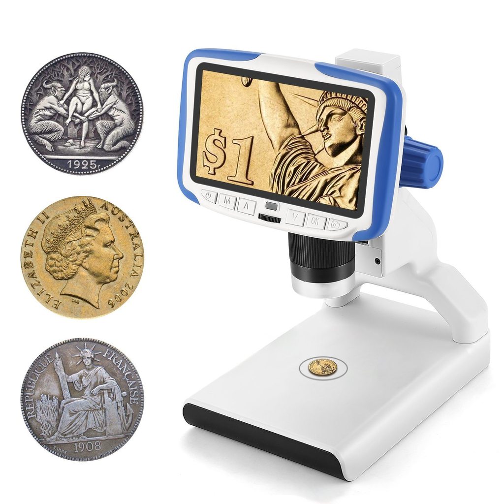Andonstar AD203S HDMI Digital Microscope, Handheld Portable coin Microscope,  4 Rotatable Screen for coin Stone Stamp col